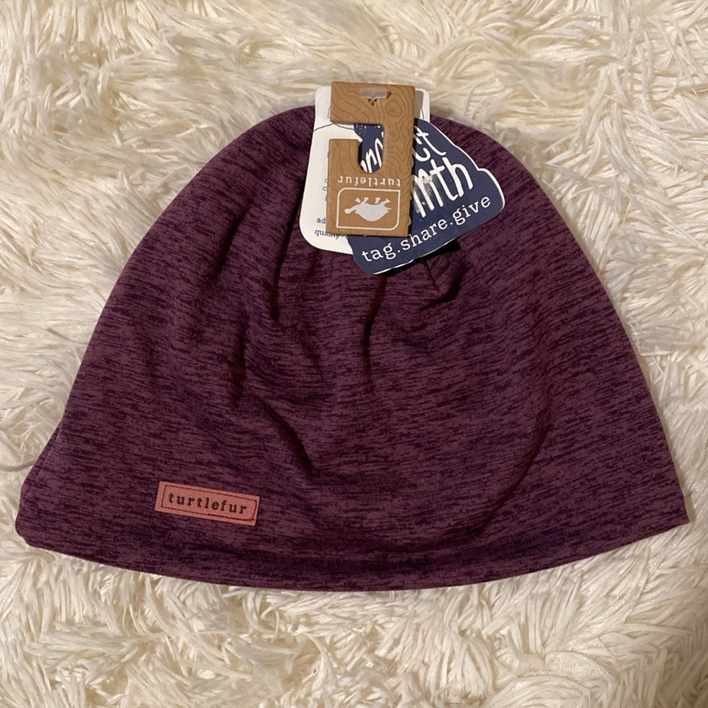 Turtlefur purple shell beanie. Fleece lined. Super soft & comfortable. Unisex